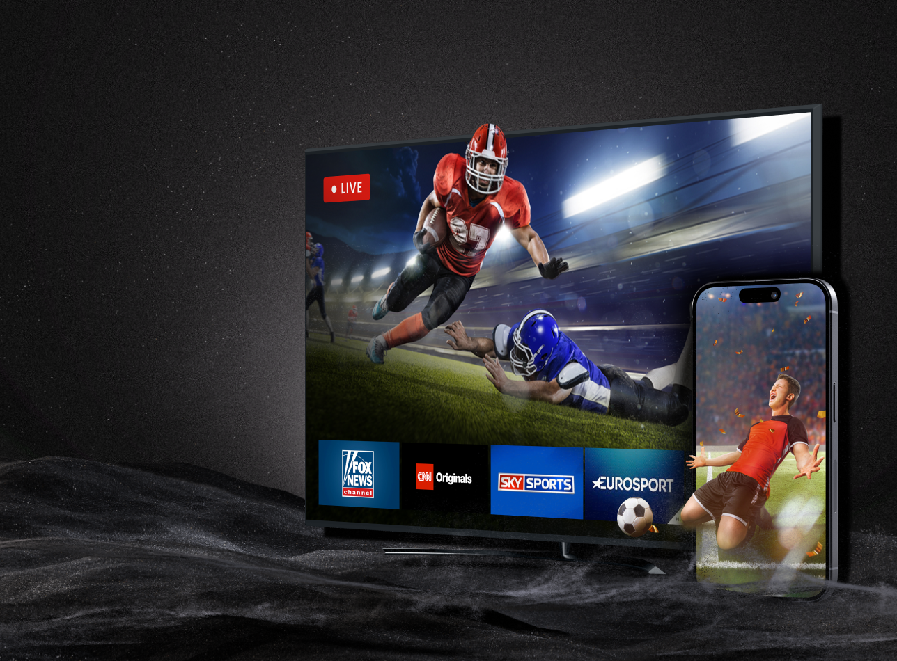 Streaming device showing sports content
